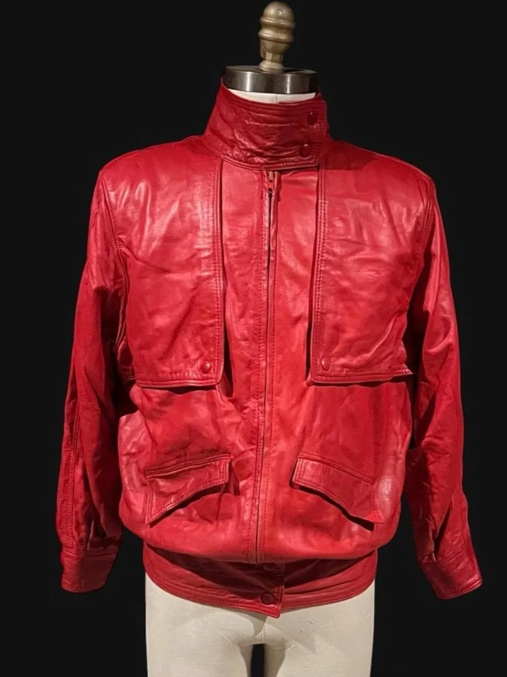 Vintage 1980’s Giotti red leather Michael Jackson Thriller-esque jacket Italy